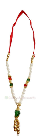 White ,red, green , golden Pearls Garland Moti Mala - indiansupermarkt