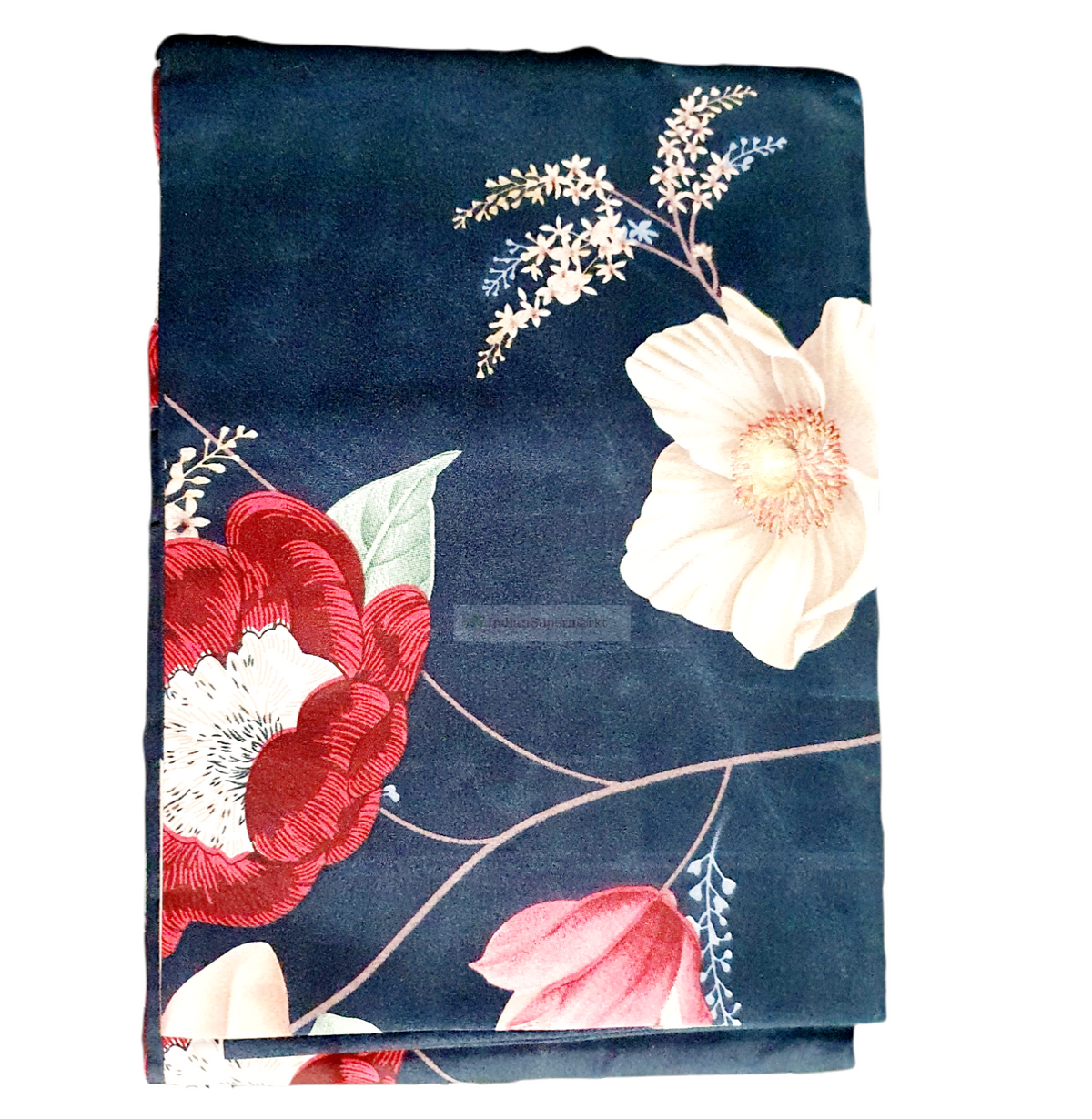 Doublebed Blue Bedsheet Cover Floral Design