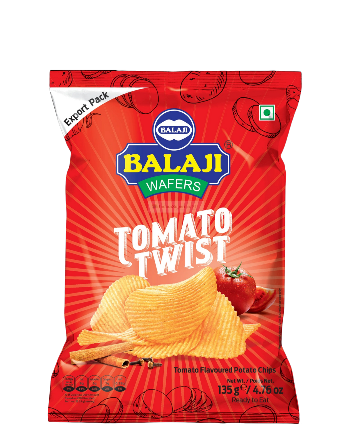 Balaji Tomato Twist Potato chips - indiansupermarkt