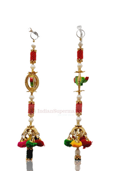 Toran , Bandanwal Traditional , Bird figure, Pearls , Beads, Thread work Kodi work - indiansupermarkt