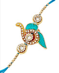 Turquoise Blue Colour Rakhi - indiansupermarkt
