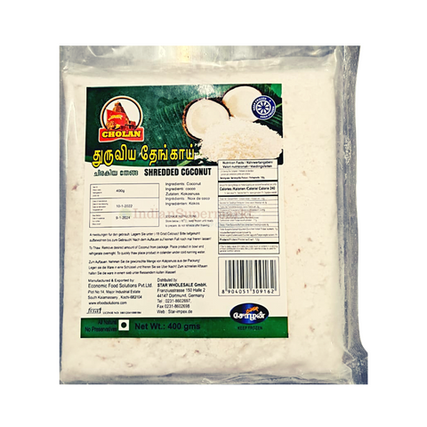 Cholan Frozen Grated Coconut 100gm - indiansupermarkt