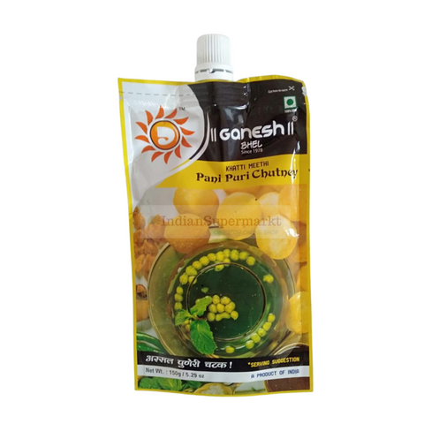 Ganesh Bhel Pani Puri Green Chutney Pouch 150gm - indiansupermarkt