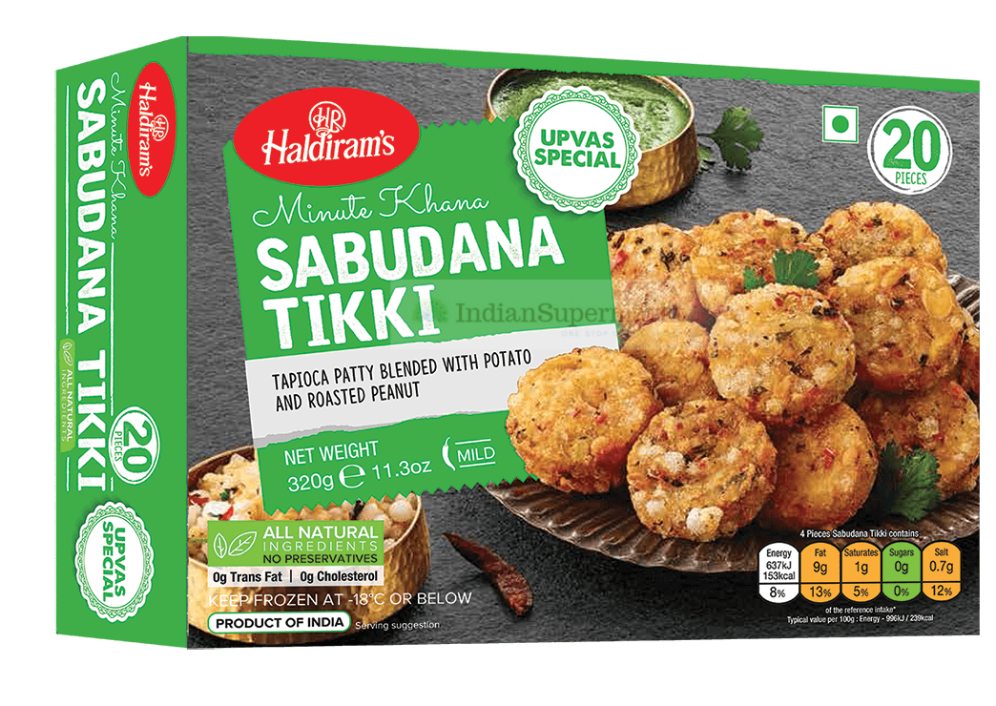Haldiram frozen Fast food Sabudana Tikki vrat special- indiansupermarkt